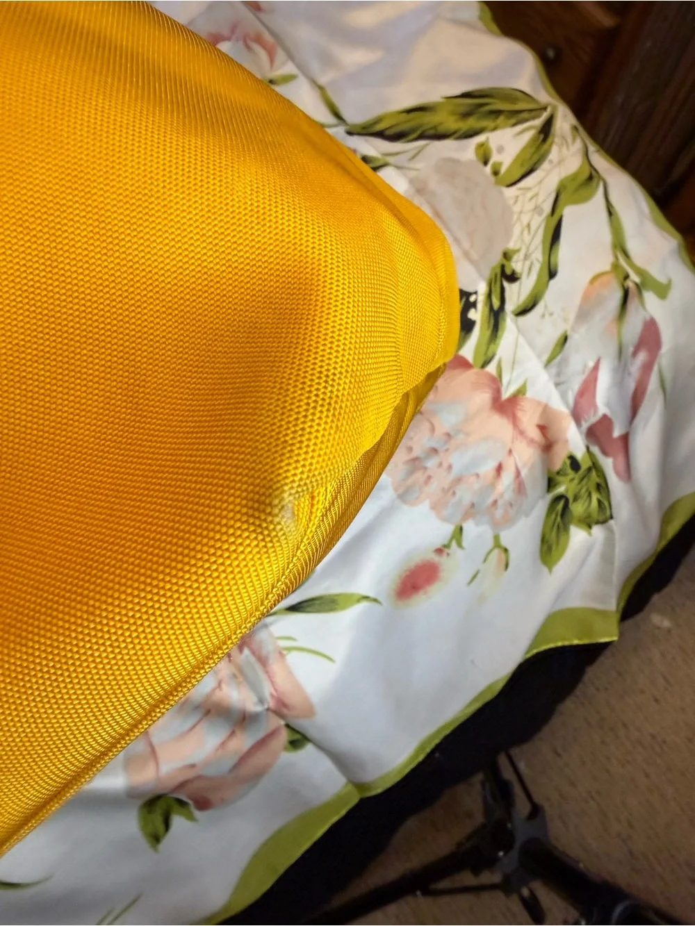 Dooney & Bourke Euc Yellow Canvas Drawstring Bucket Bag